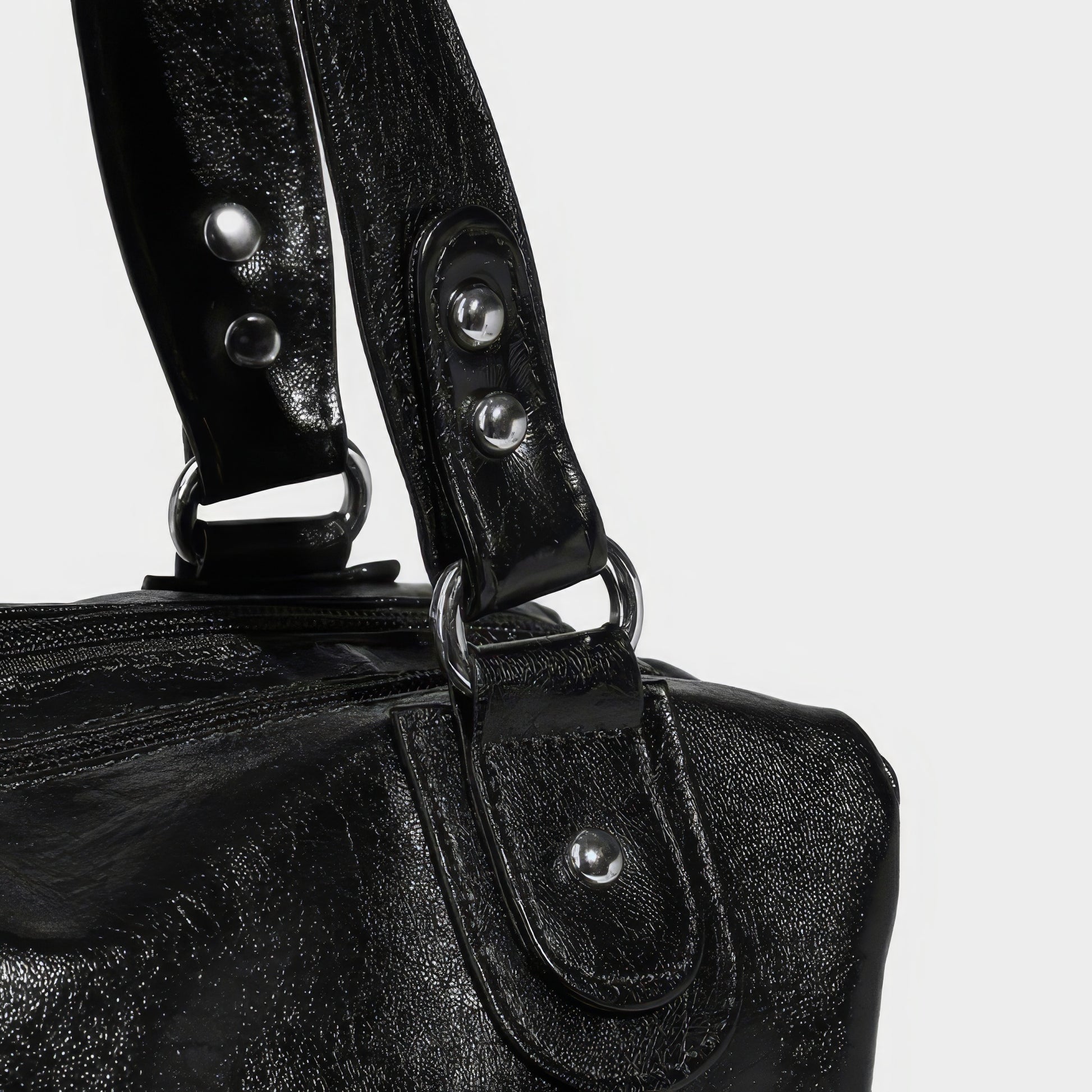 Glossy Pocket Flap Shoulder Bag