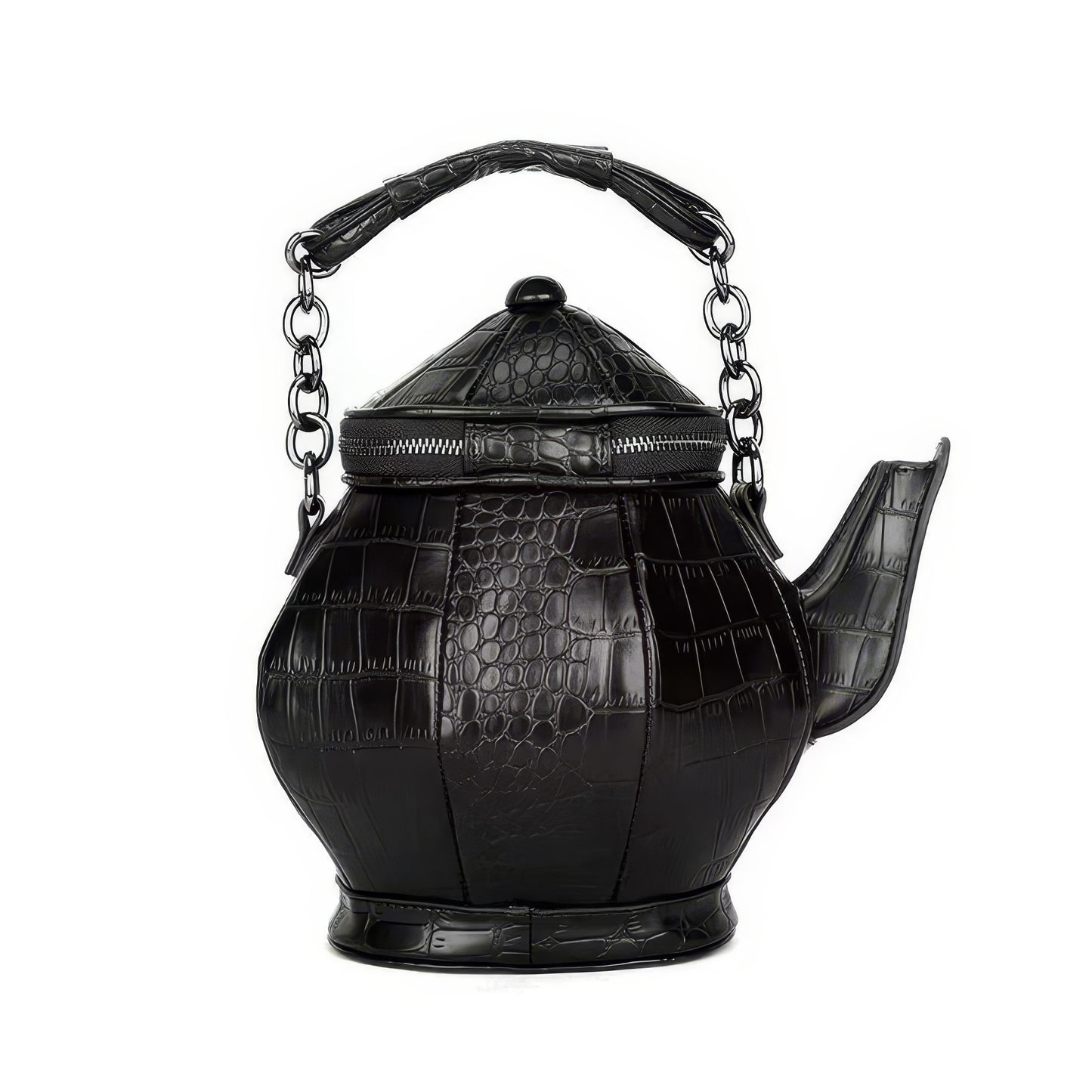Croc-Embossed Teapot Crossbody Bag