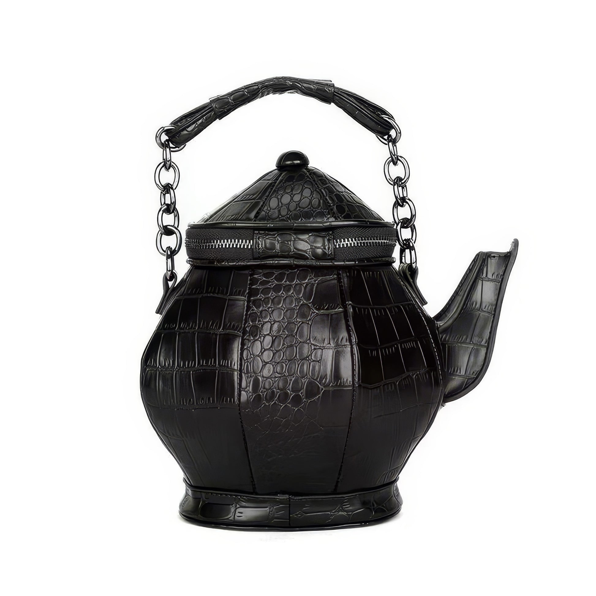 Croc-Embossed Teapot Crossbody Bag