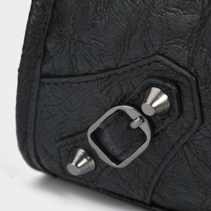 Distressed Buckle Strap Handbag