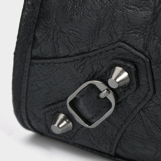 Distressed Buckle Strap Handbag