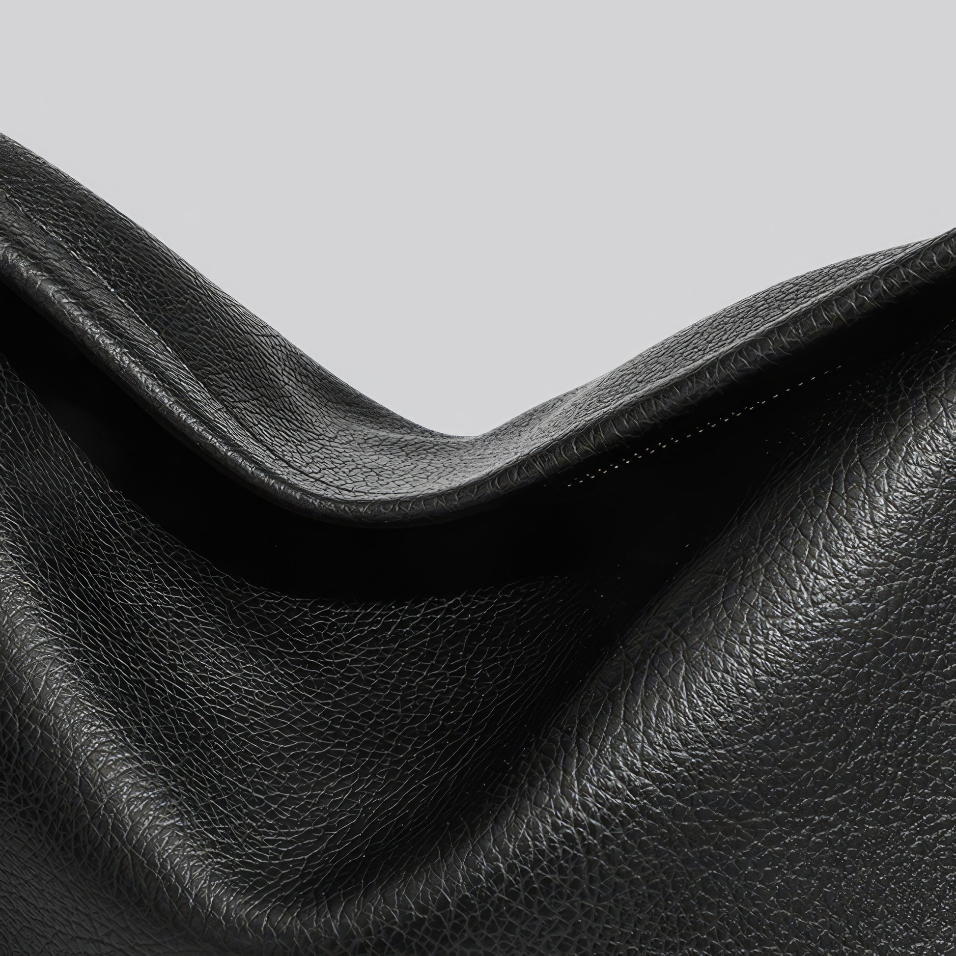 Structured Black Faux Leather Shoulder Bag