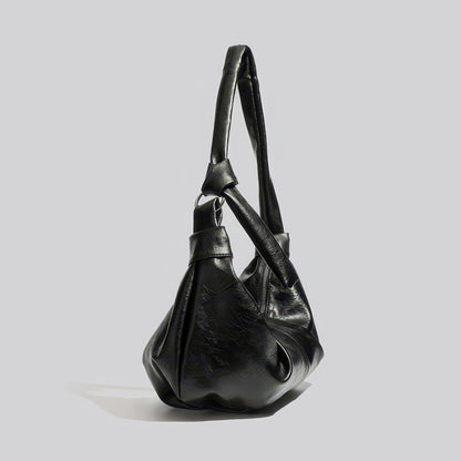 Knotted Faux Leather Soft Shoulder Bag