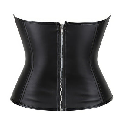 Cutout Faux Leather Corset Top