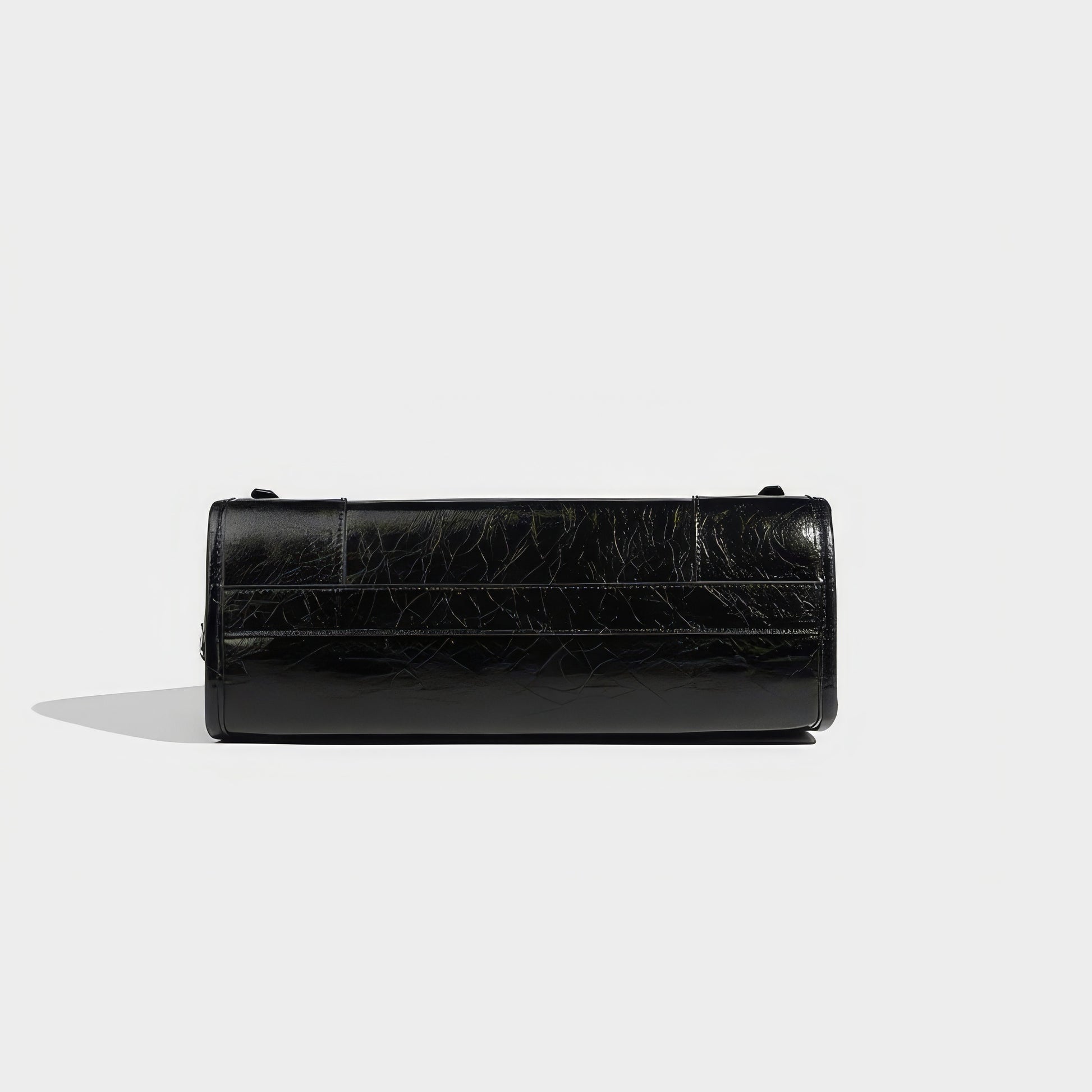 Glossy Barrel Buckle Handbag