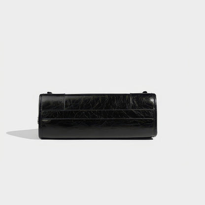 Glossy Barrel Buckle Handbag
