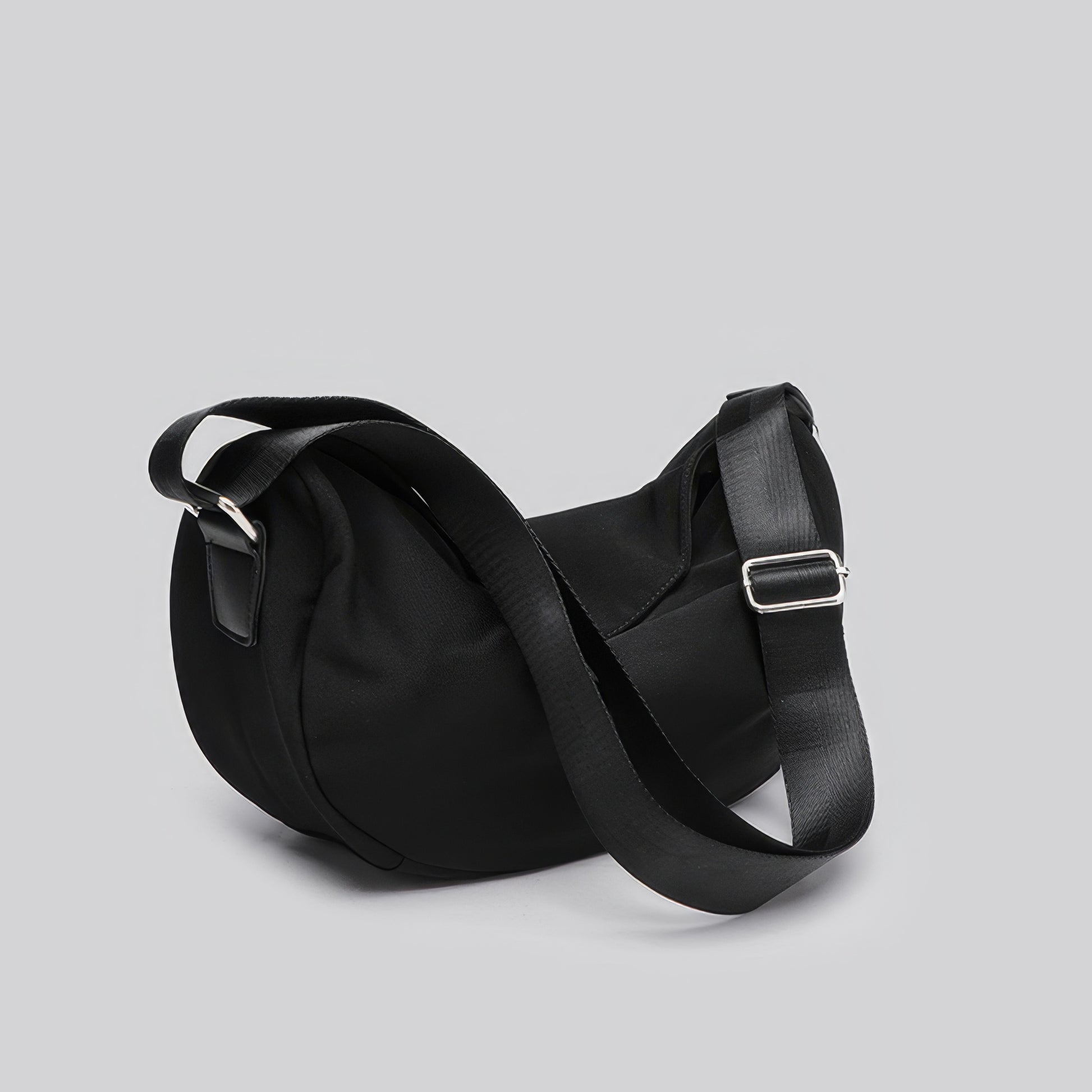 Minimal Canvas Crescent Shoulder Bag