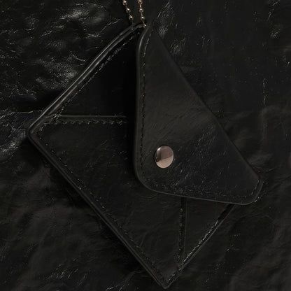 Glossy Crinkle Texture Shopper Bag