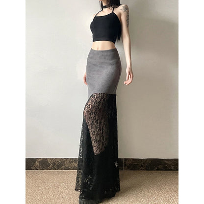 Layered Lace Asymmetrical Skirt Set