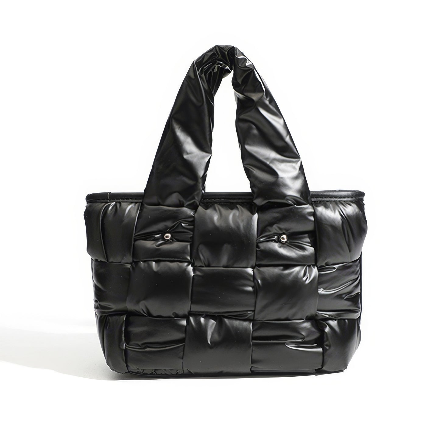 Padded Glossy Quilted Tote Bag