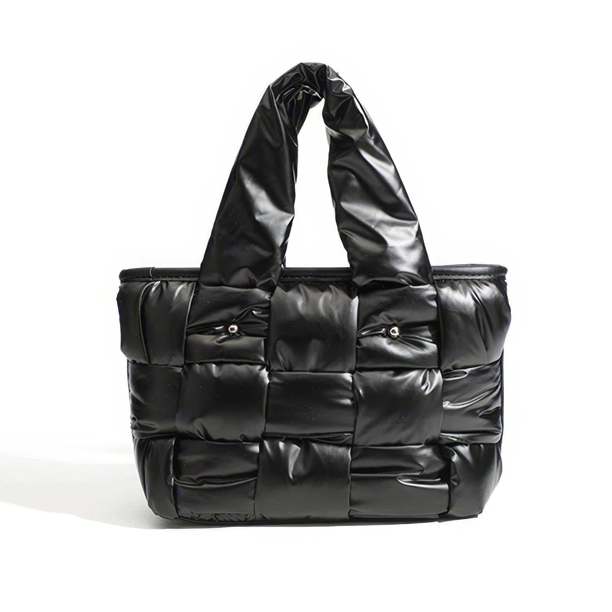 Padded Glossy Quilted Tote Bag