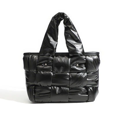 Padded Glossy Quilted Tote Bag