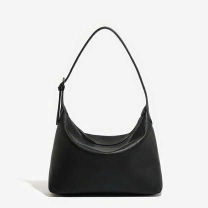 Curved Minimal Faux Leather Shoulder Bag
