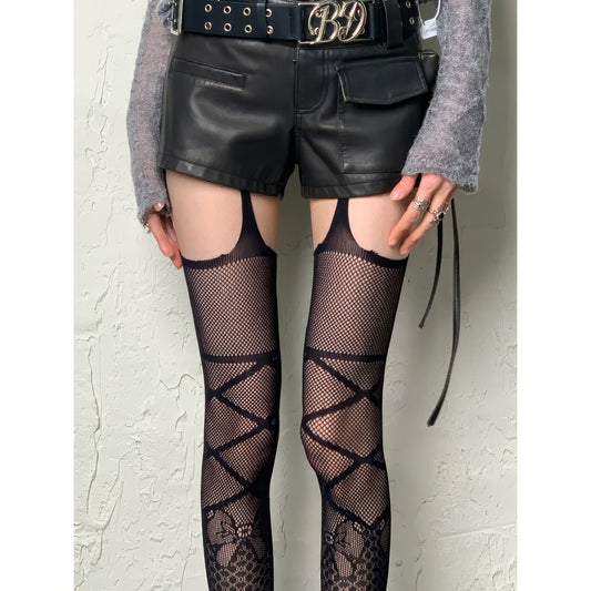 Bokior marble wine|Line cutout dark bow Y2K Shibuya Royal Sister Suspender Goth Ghost Horse Hot Girl