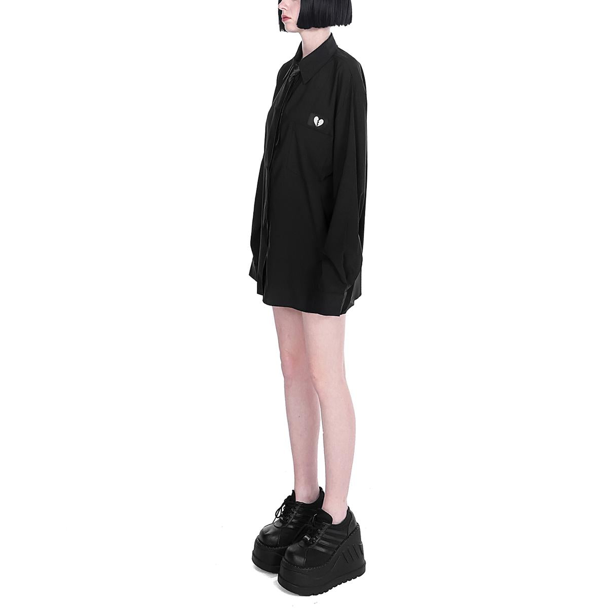 Broken Heart Embroidered Oversized Shirt