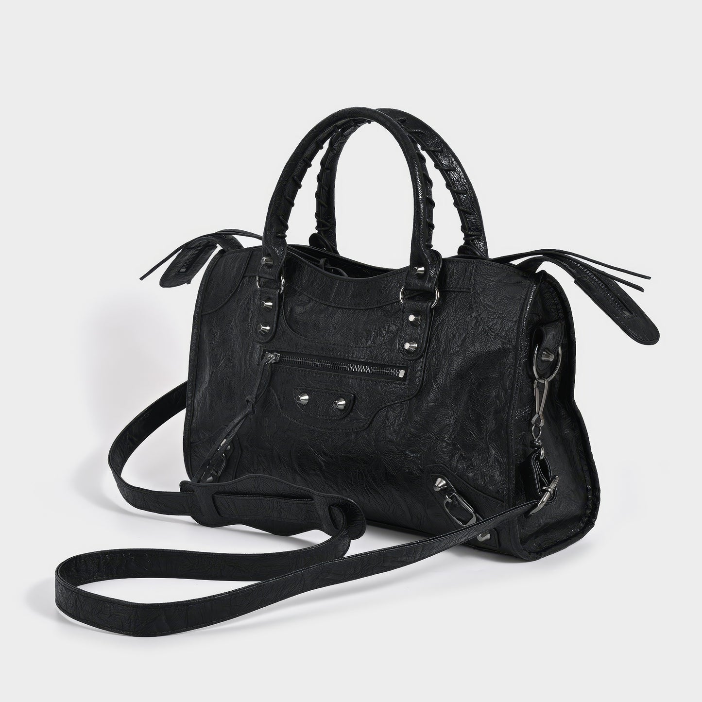 Distressed Buckle Strap Handbag