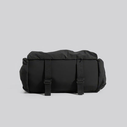 Drawstring Zip Pocket Black Backpack
