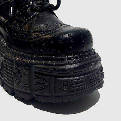Black Brogue Platform Shoes