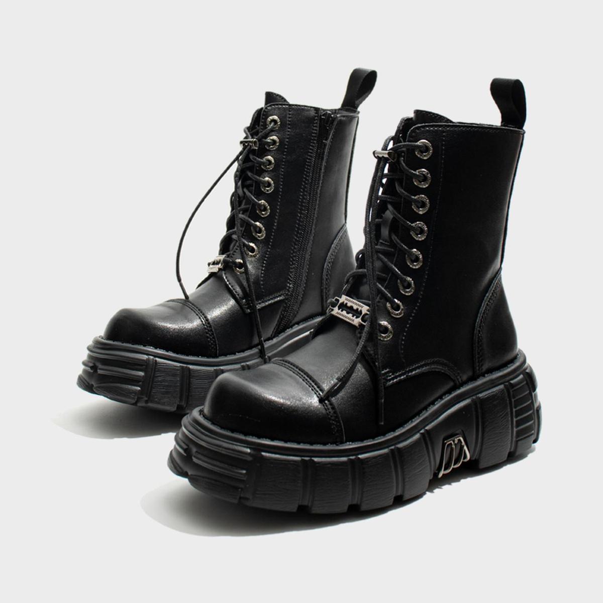 Black Razor Sole Combat Boots