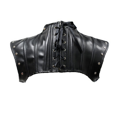 Faux Leather Buckle Strap Shoulder Corset