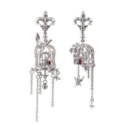 Butterfly Cage Mismatch Drop Earrings
