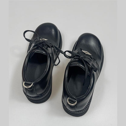 Black Metal Detail Chunky Derby Shoes