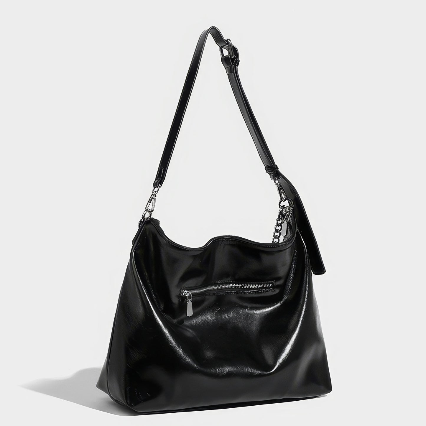 Slouchy Chain Strap Hobo Bag
