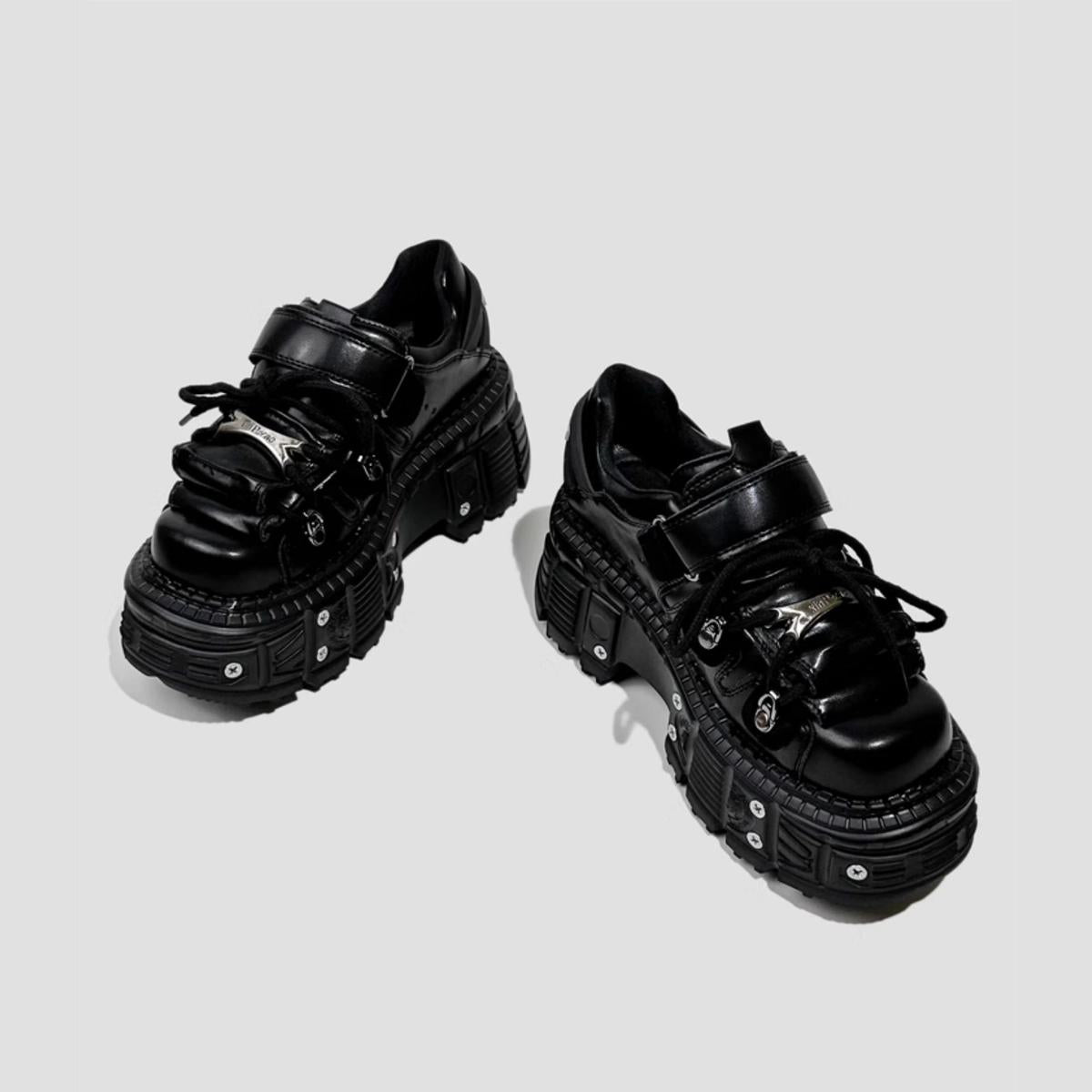 Black Industrial Platform Sneakers