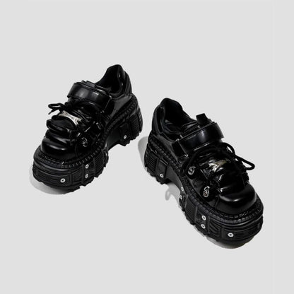 Black Industrial Platform Sneakers