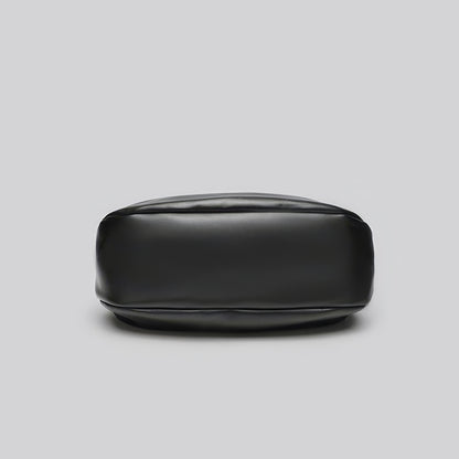 Smooth Faux Leather Crescent Shoulder Bag