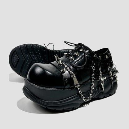 Spiked Chain Platform Sneakers