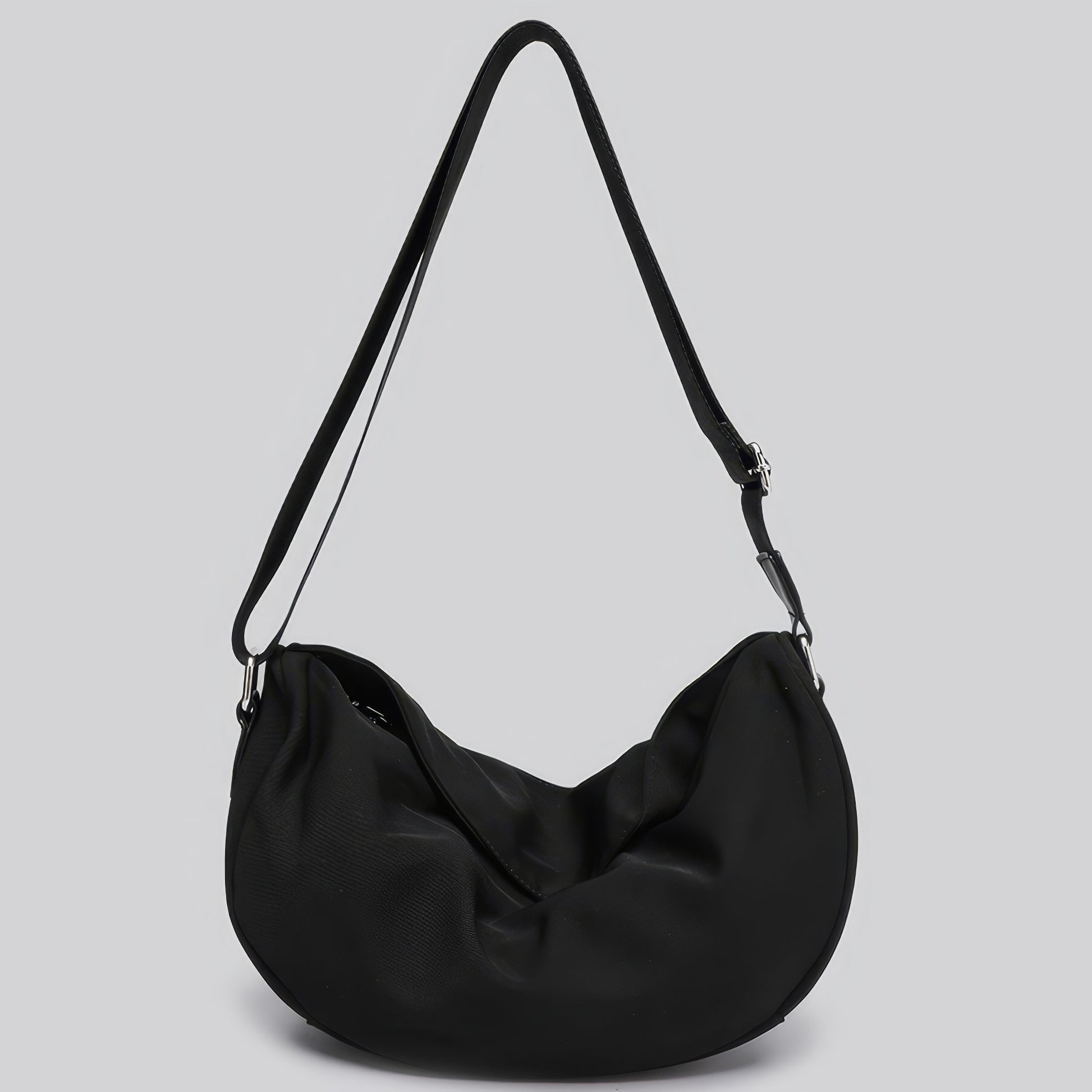 Minimal Canvas Crescent Shoulder Bag