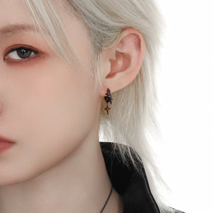 Black Raven Hoop Earrings