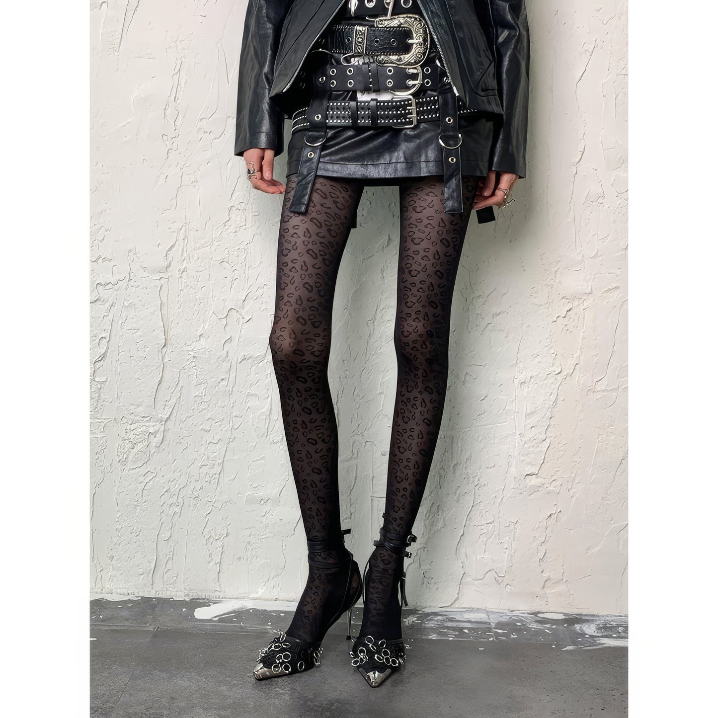 Sheer Leopard Pattern Tights
