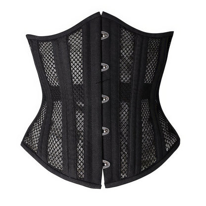 Mesh Panel Zip-Up Waist Corset