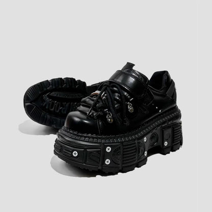 Black Industrial Platform Sneakers