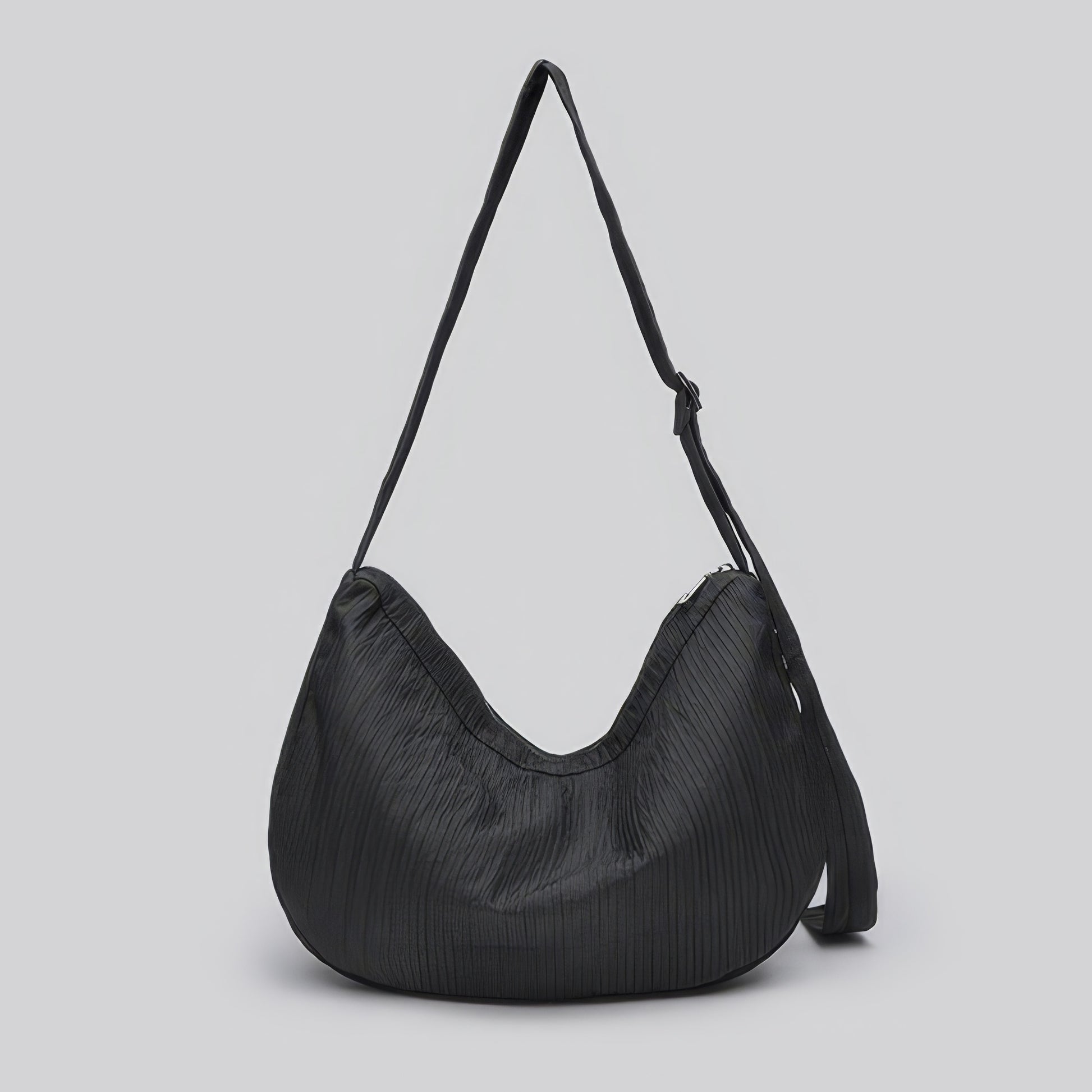 Textured Crescent Shoulder Bag