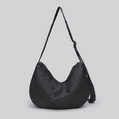 Textured Crescent Shoulder Bag