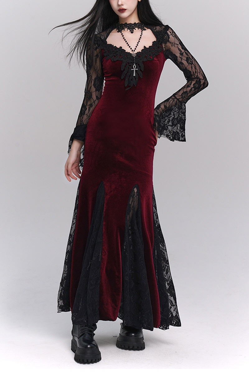 Black Lace Mermaid Dress