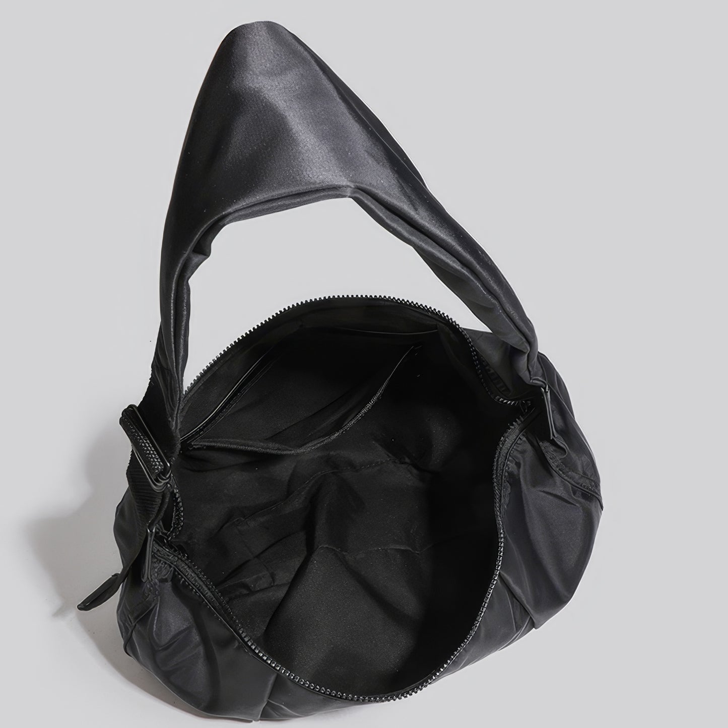 Minimalist Black Nylon Shoulder Bag