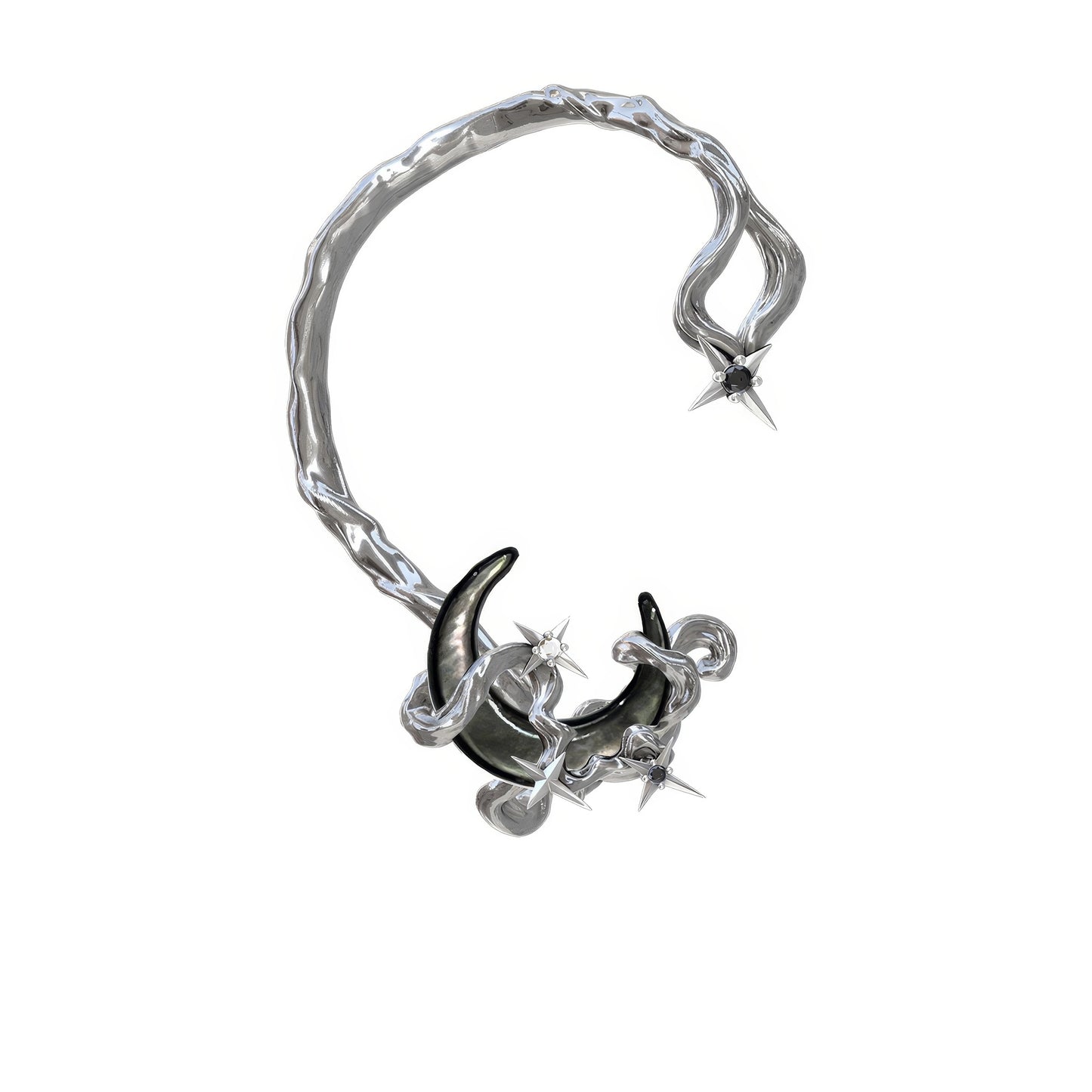 Spiked Crescent Moon Ear Cuff