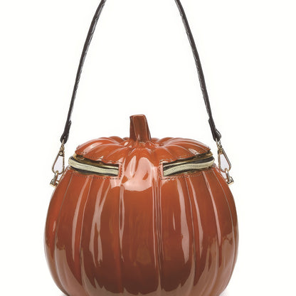 Jack-O'-Lantern Shiny Pumpkin Crossbody Bag
