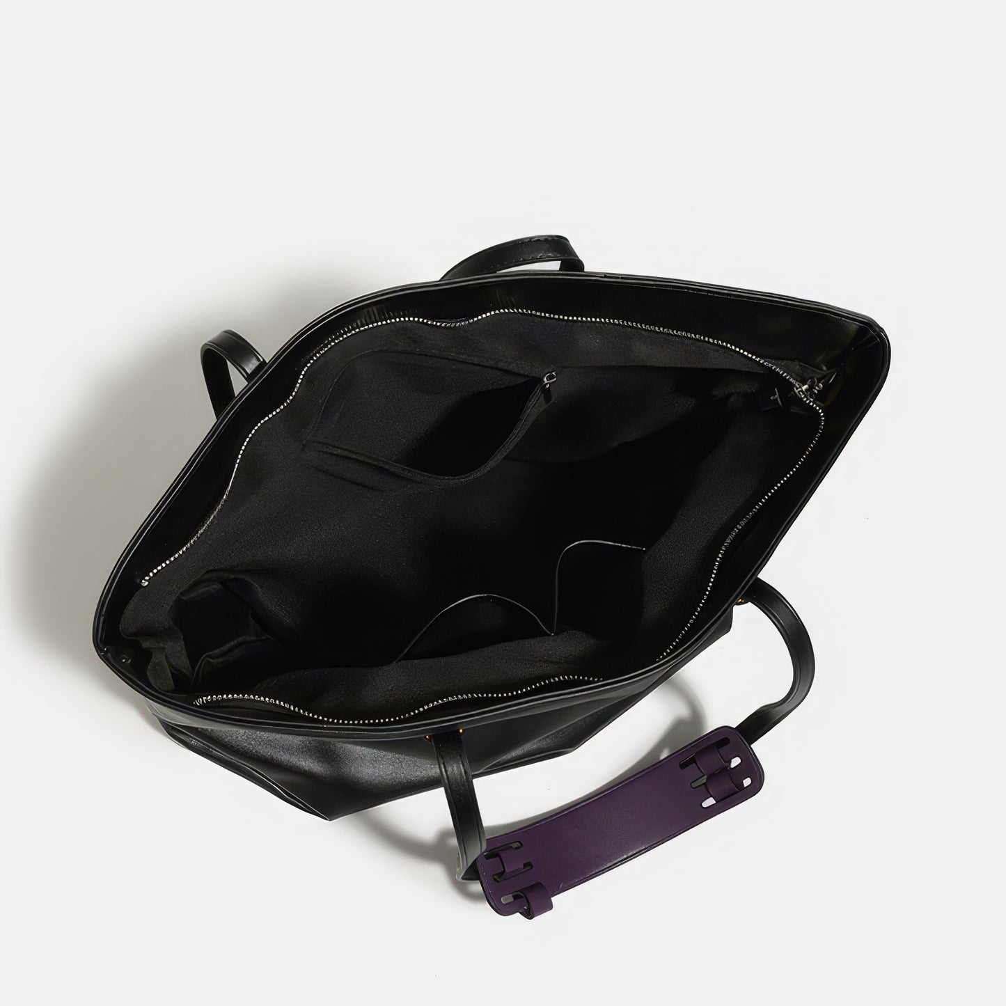 Dual Strap Detail Soft Leather Tote Bag