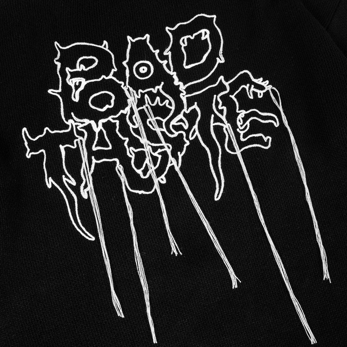 Hook Closure Graphic Back Knit Cardigan