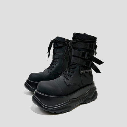 Strapped Platform Combat Boots
