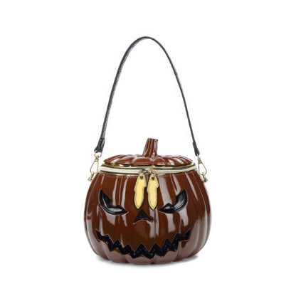 Jack-O'-Lantern Shiny Pumpkin Crossbody Bag