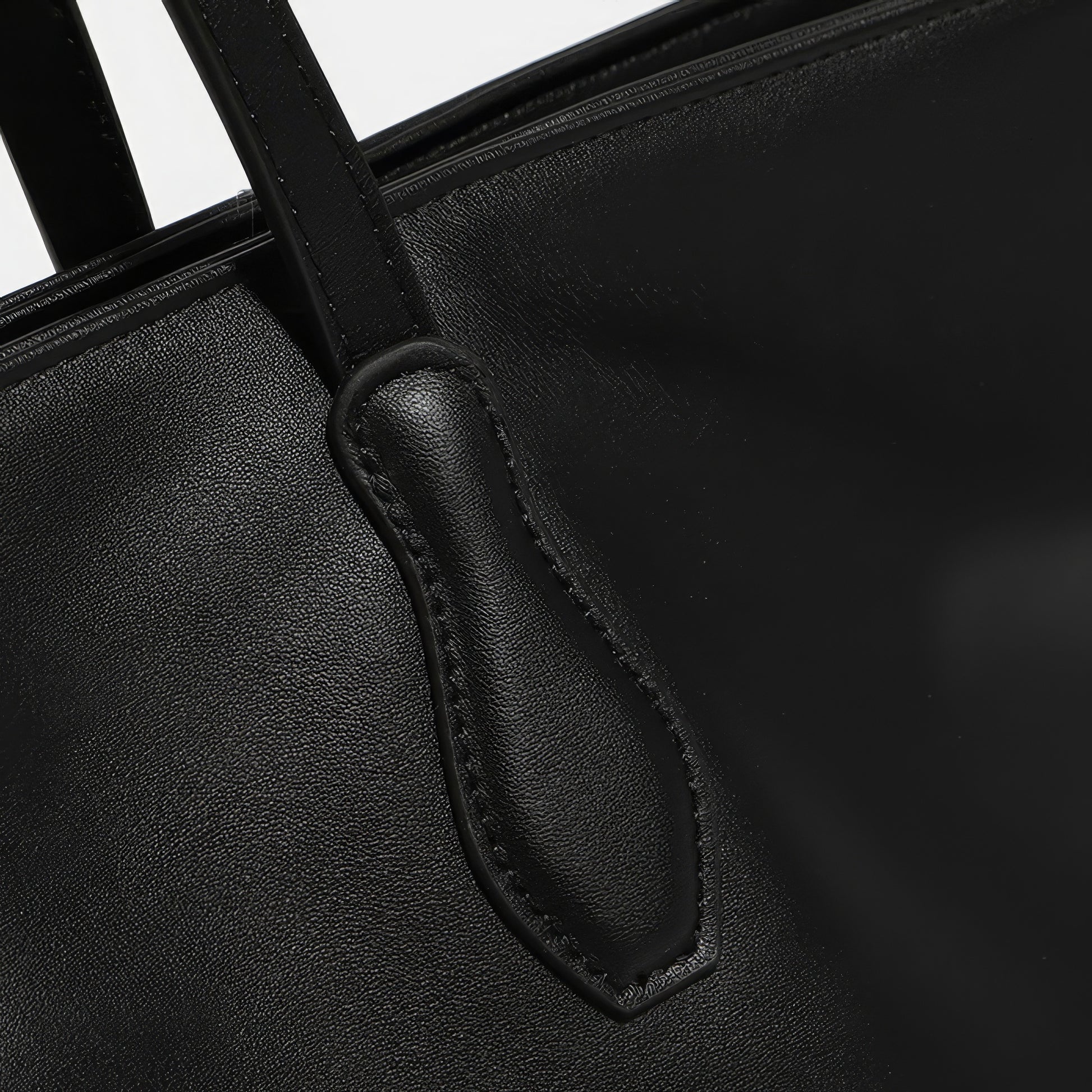 Dual Strap Detail Soft Leather Tote Bag