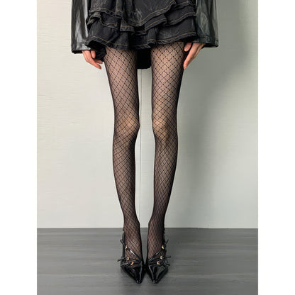 Sheer Diamond Mesh Pattern Tights