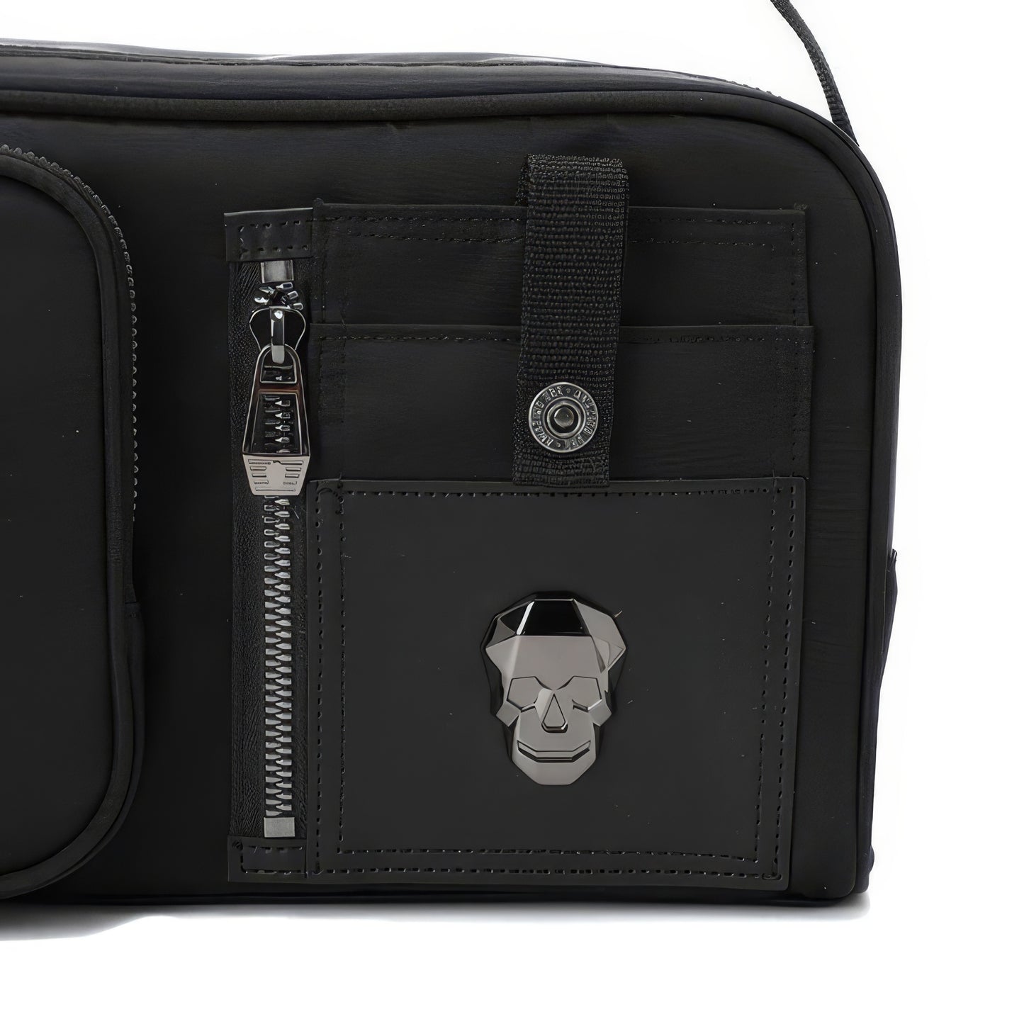 Multi-Compartment Skull Detail Utility Bag