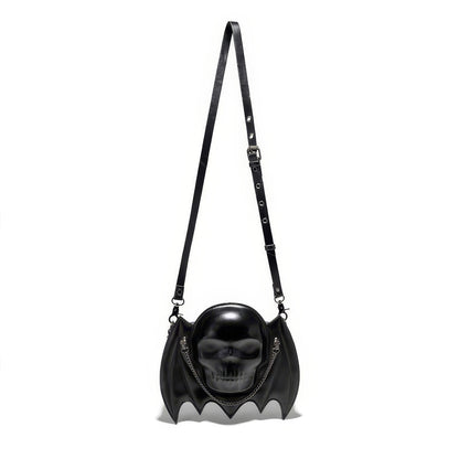 Bat Wing Skull Accent Shoulder Bag